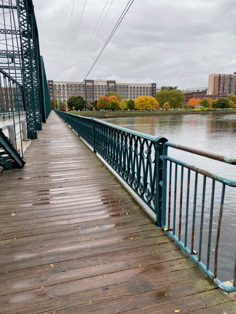 walking near me in Sixth Street Bridge Park in winter