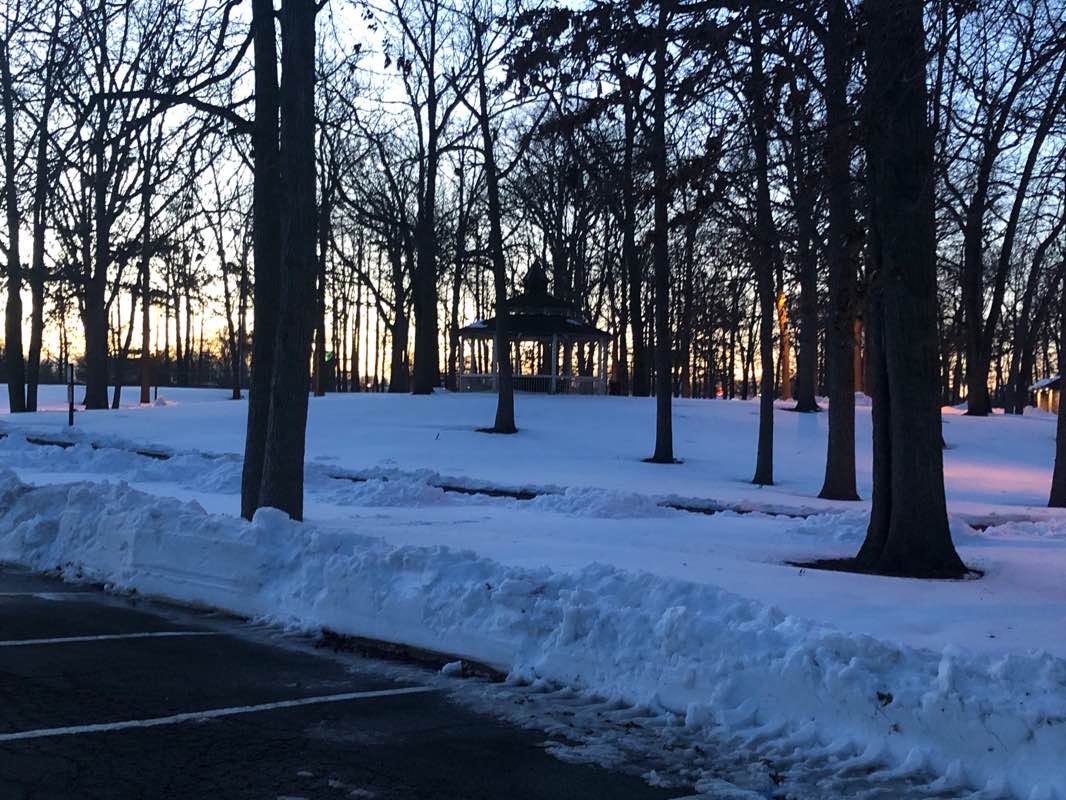 walking near me in Fords Park in winter