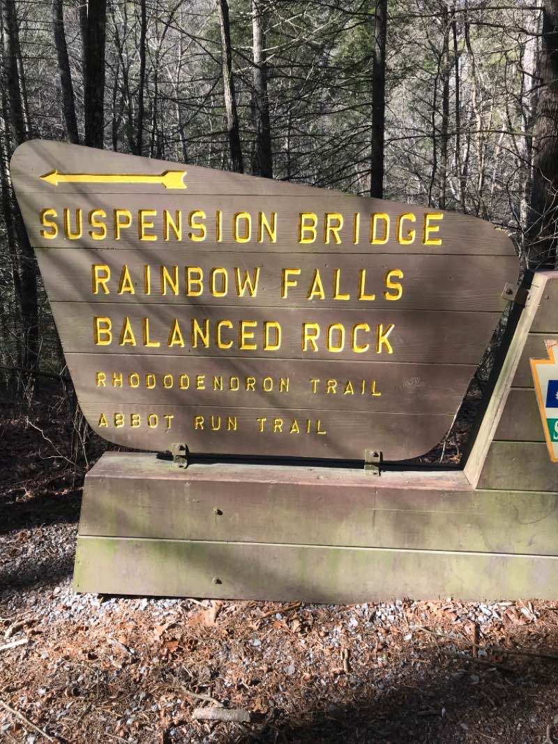 walking near me in Trough Creek State Park in winter