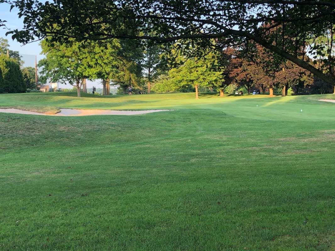 walking near me in George T. Barrett Field in winter