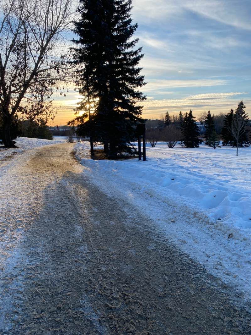 walking near me in Muskopseepi Park in winter