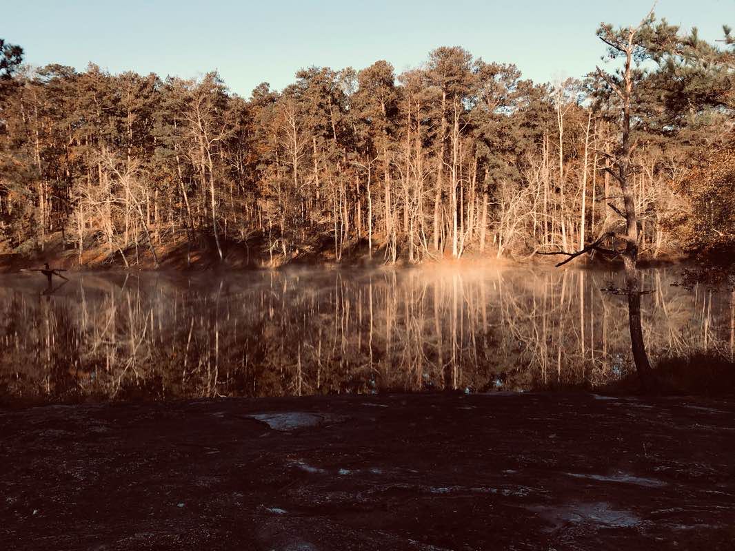 walking near me in Panola Mountain State Park in winter