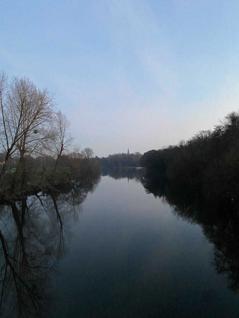 walking near me in Llandaff Fields in winter