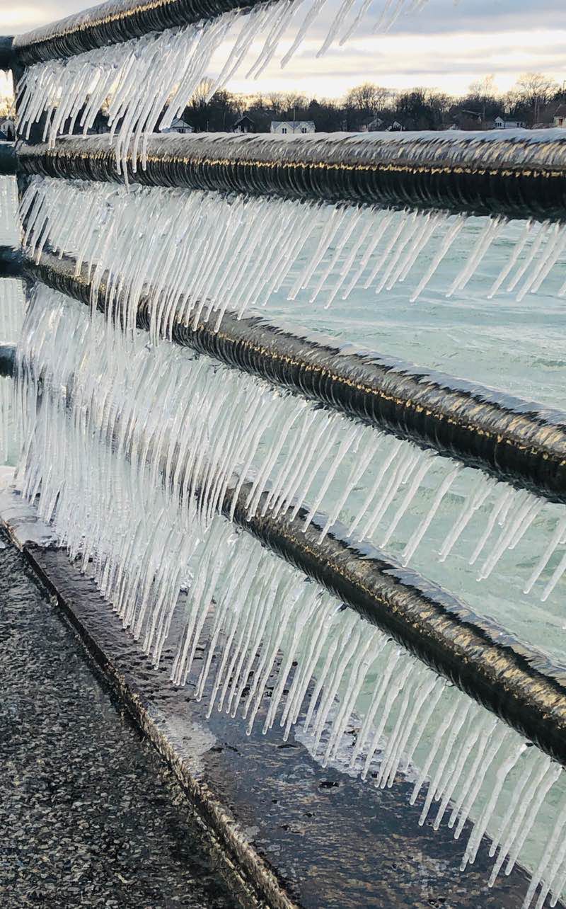 walking near me in Amerindians Sculpture Park in winter