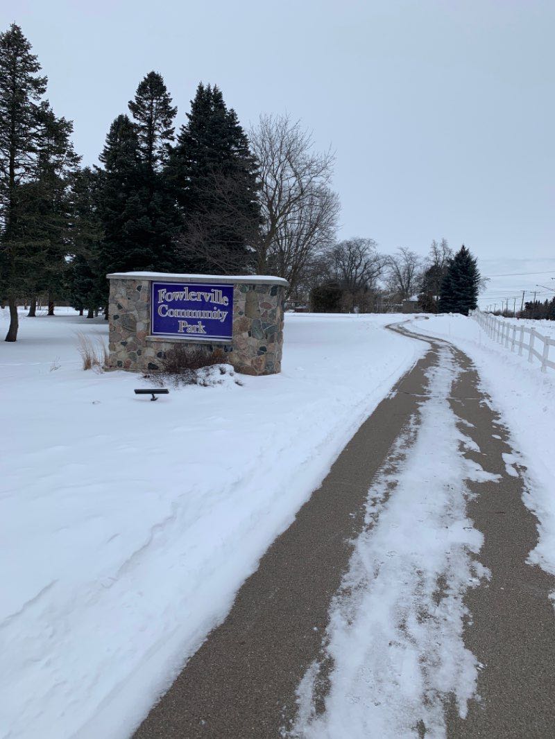 walking near me in Fowlerville Community Park in winter