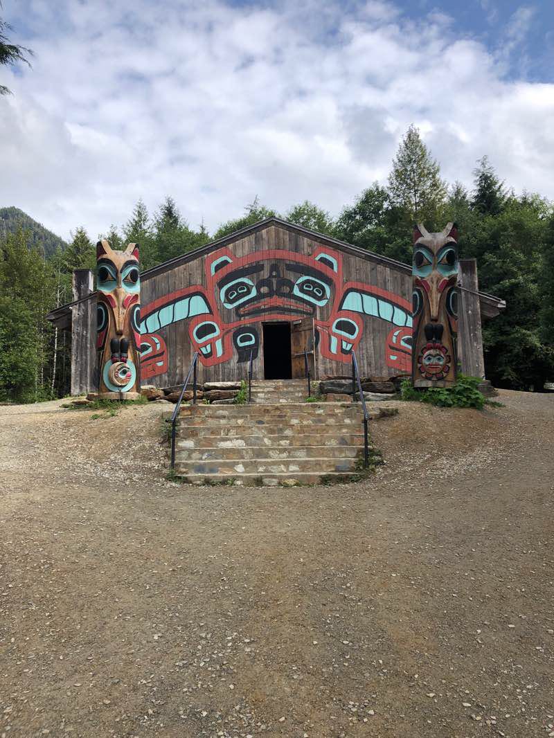 walking near me in Saxman Totem Park in winter