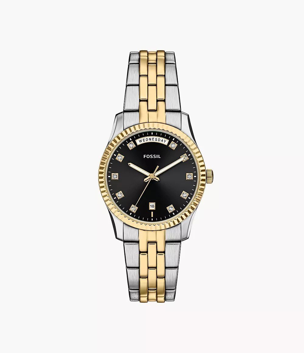 Scarlette 34mm Three-Hand Day-Date Gold-Tone Stainless Steel Watch