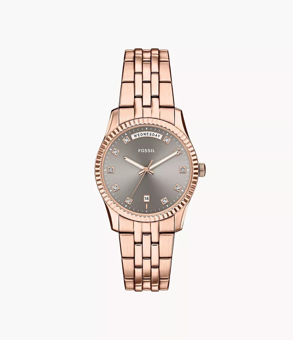 Scarlette 34mm Three-Hand Day-Date Gold-Tone Stainless Steel Watch