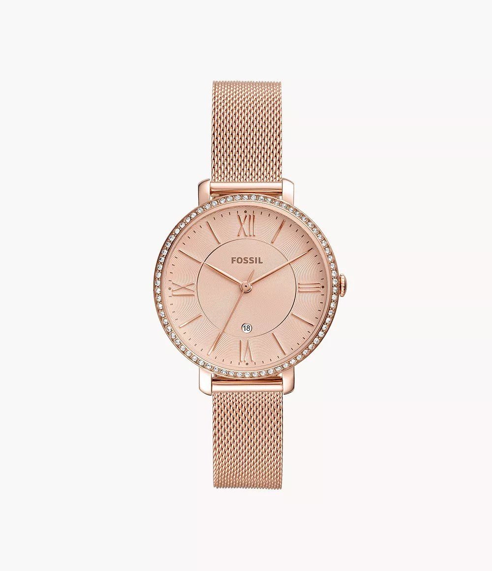 Jacqueline 36mm Three-Hand Date Rose Gold-Tone Stainless Steel Watch