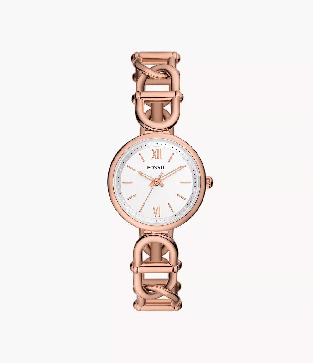 Carlie 30mm Three-Hand Rose Gold-Tone Stainless Steel Watch