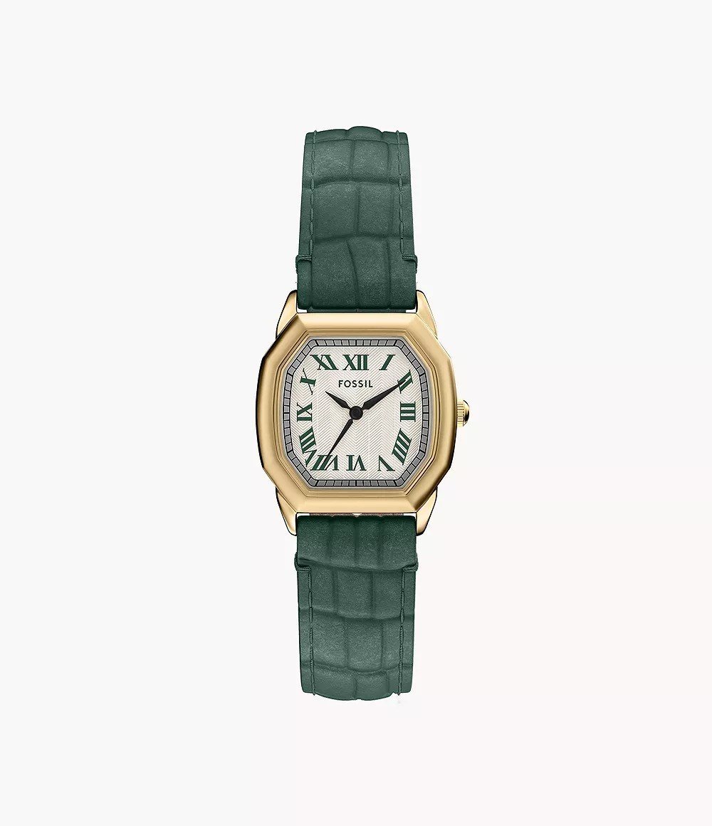 Harlow 27mm Three-Hand Gray Croco Leather Watch