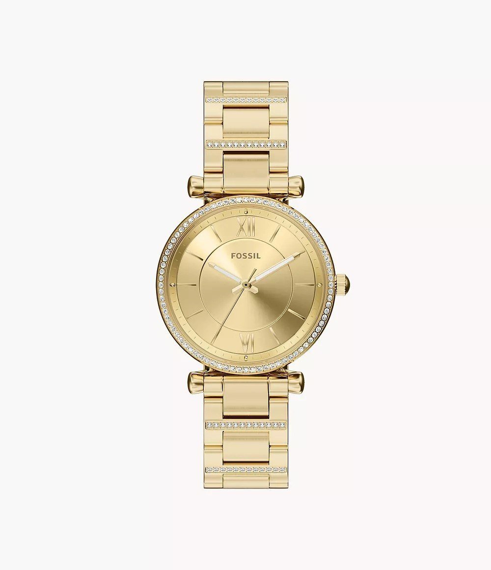 Carlie 35mm Three-Hand Rose Gold-Tone Stainless Steel Watch