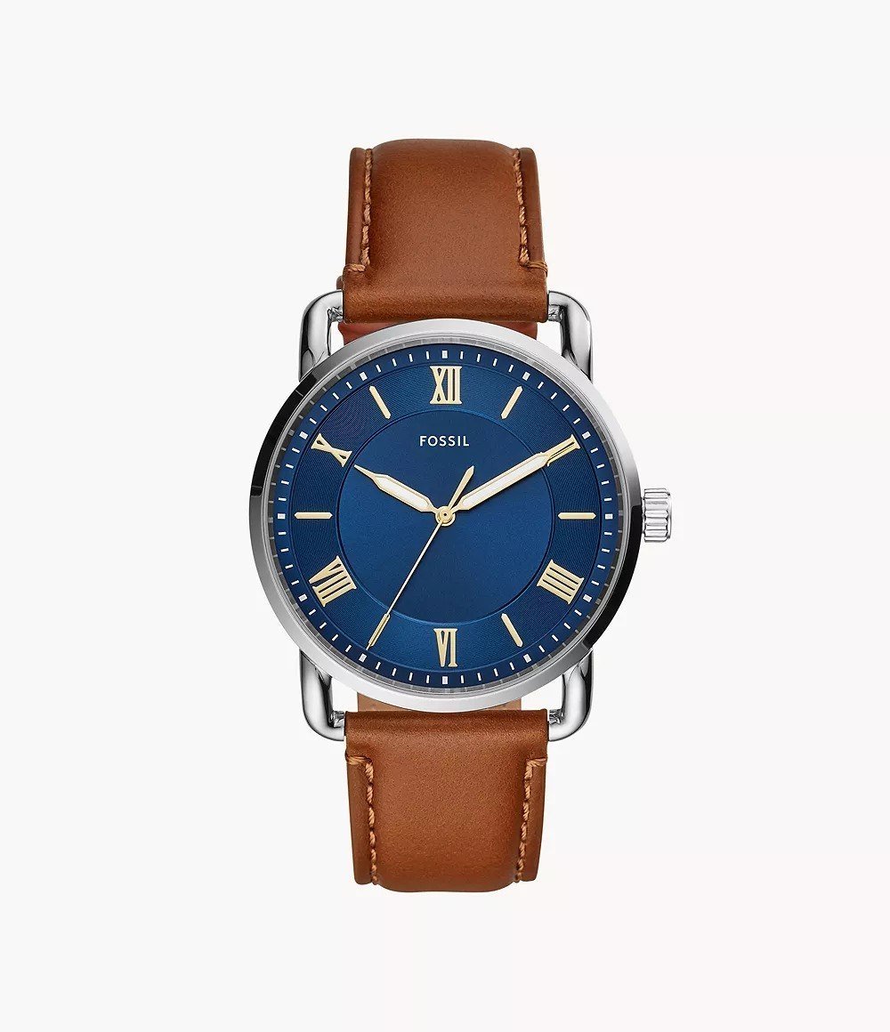 Copeland 42mm Three-Hand Brown Leather Watch