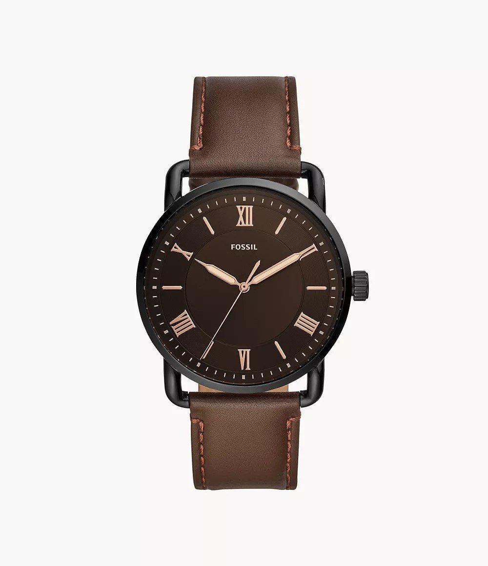 Copeland 42mm Three-Hand Brown Leather Watch