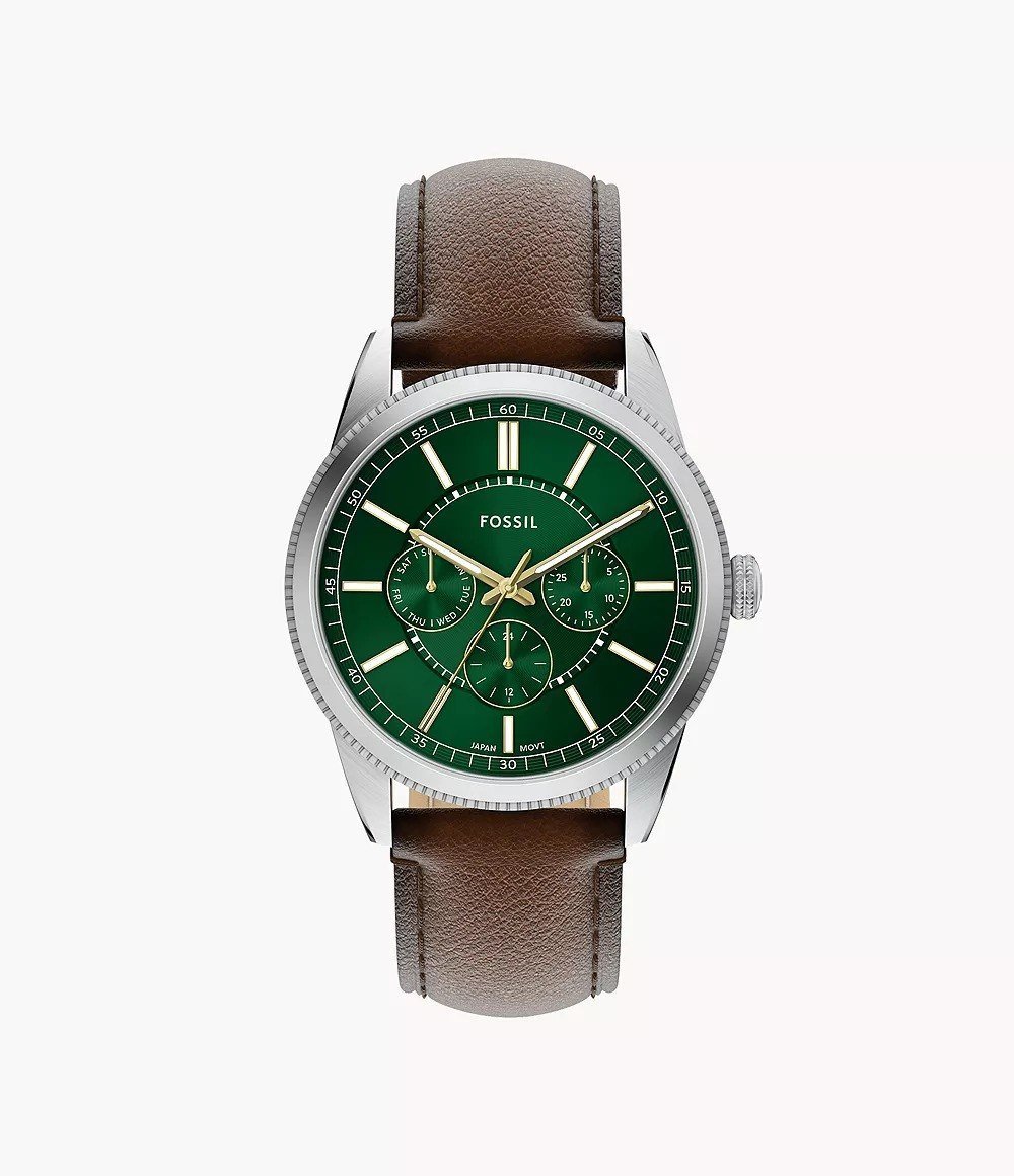 Pearson 42mm Multifunction Brown Leather Watch
