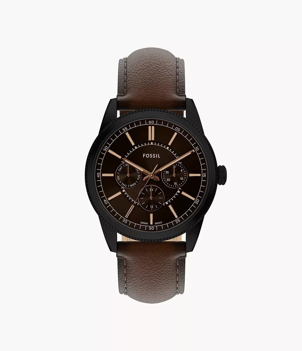 Pearson 42mm Multifunction Brown Leather Watch