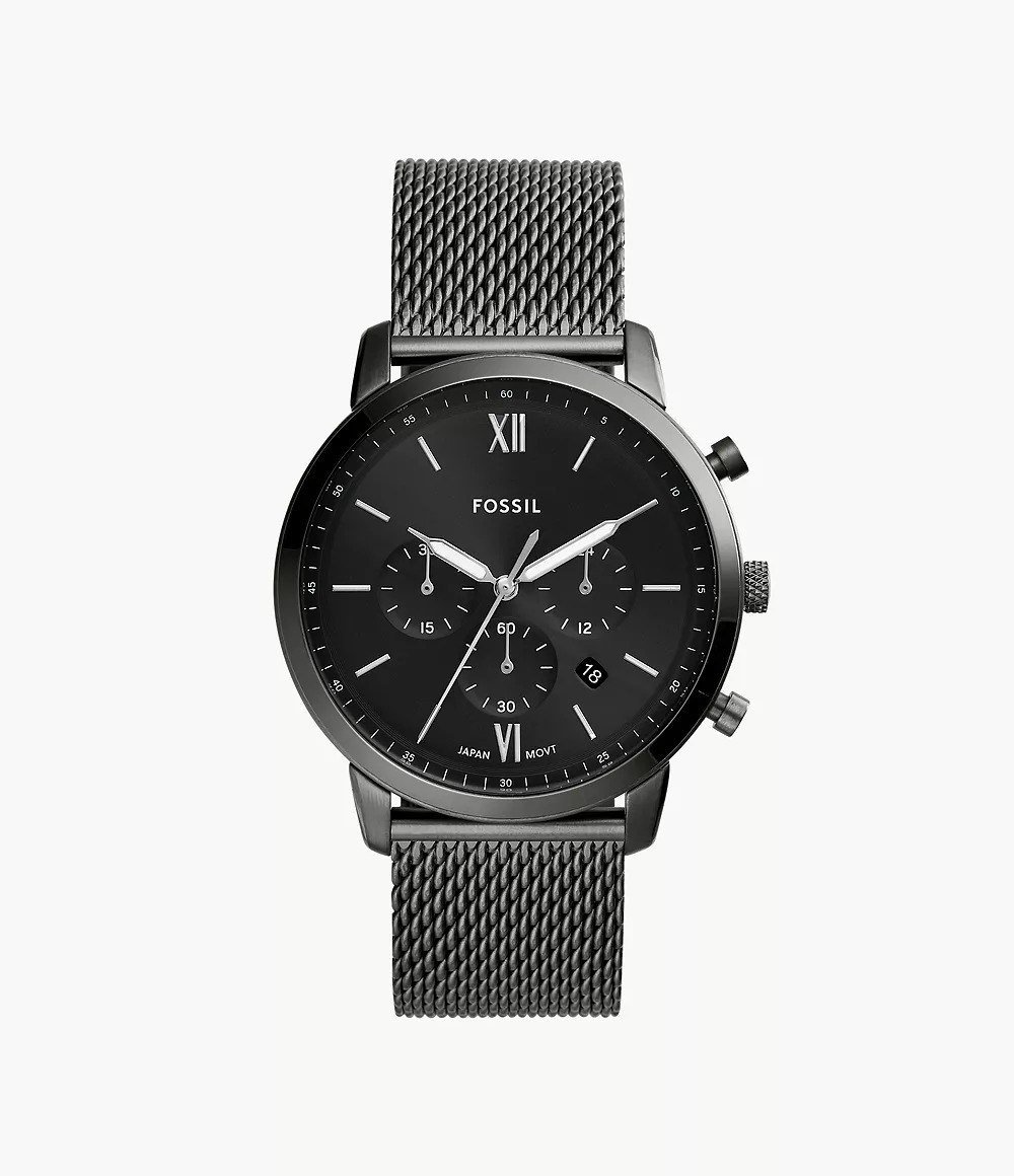 Neutra 44mm Chronograph Smoke Stainless Steel Mesh Watch