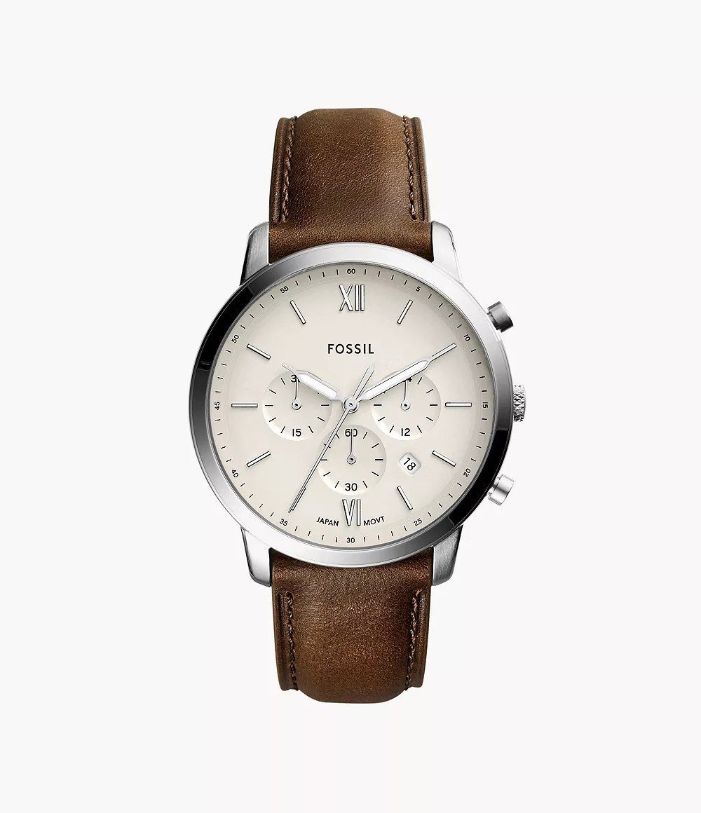 Neutra 44mm Chronograph Brown Leather Watch
