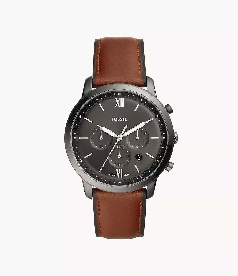 Neutra 44mm Chronograph Brown Leather Watch