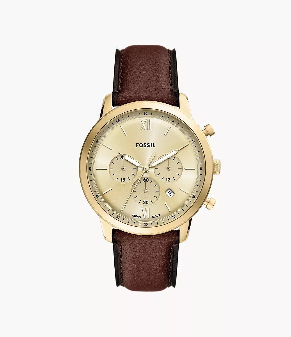 Neutra 44mm Chronograph Brown Leather Watch