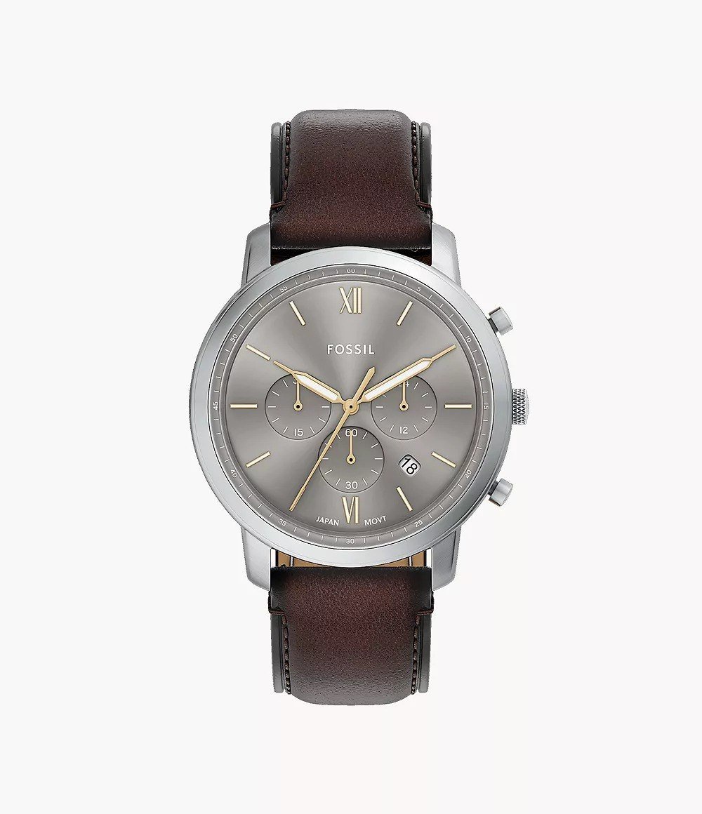 Neutra 44mm Chronograph Brown Leather Watch