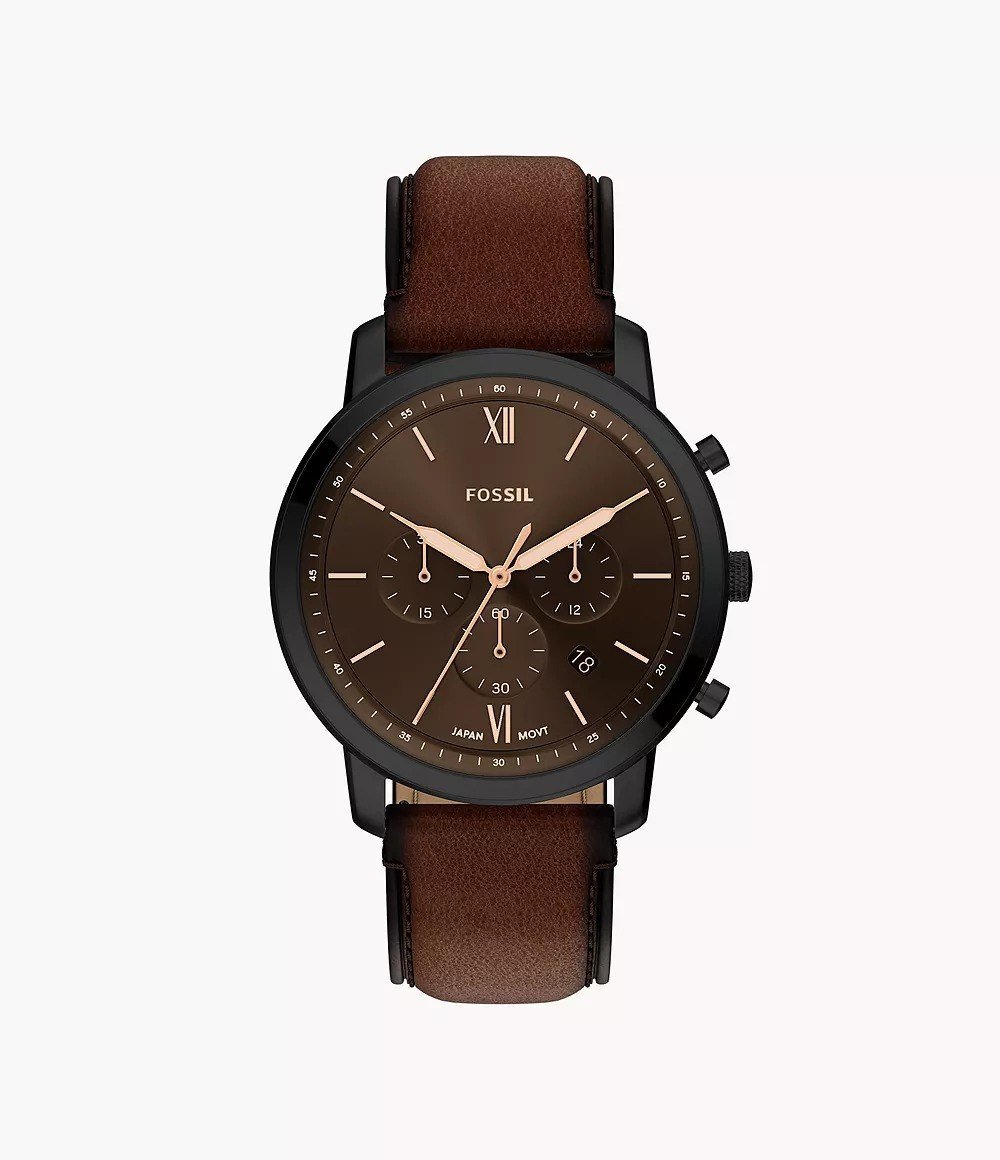 Neutra 44mm Chronograph Brown Leather Watch