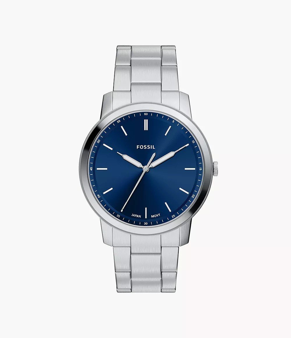 Minimalist 44mm Three-Hand Two-Tone Stainless Steel Watch