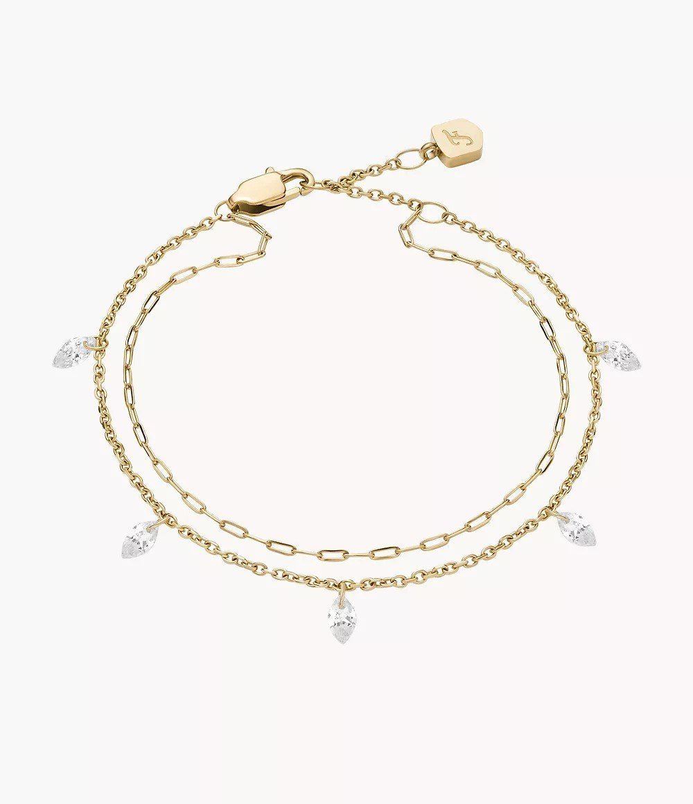 Ellis Shaky Glitz Gold-Tone Stainless Steel Multi-Strand Bracelet