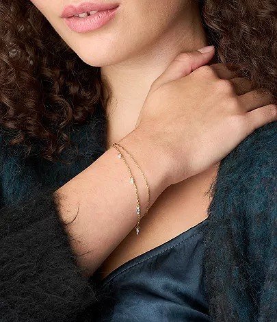 Ellis Shaky Glitz Gold-Tone Stainless Steel Multi-Strand Bracelet