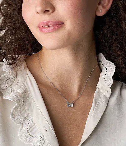 Sutton Stainless Steel Butterfly Necklace and Earrings Gift Set