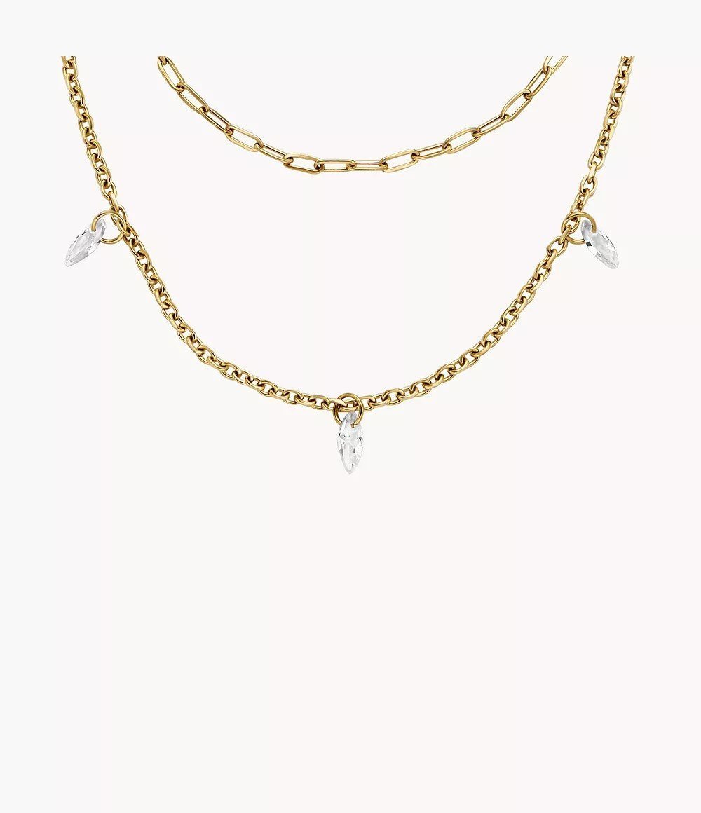 Ellis Shaky Glitz Gold-Tone Stainless Steel Multi-Strand Necklace