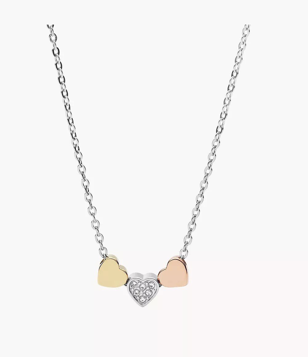 Sutton Heart Tri-Tone Steel Necklace