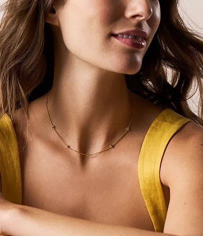 Sutton Heartbeat Gold-Tone Brass Station Necklace