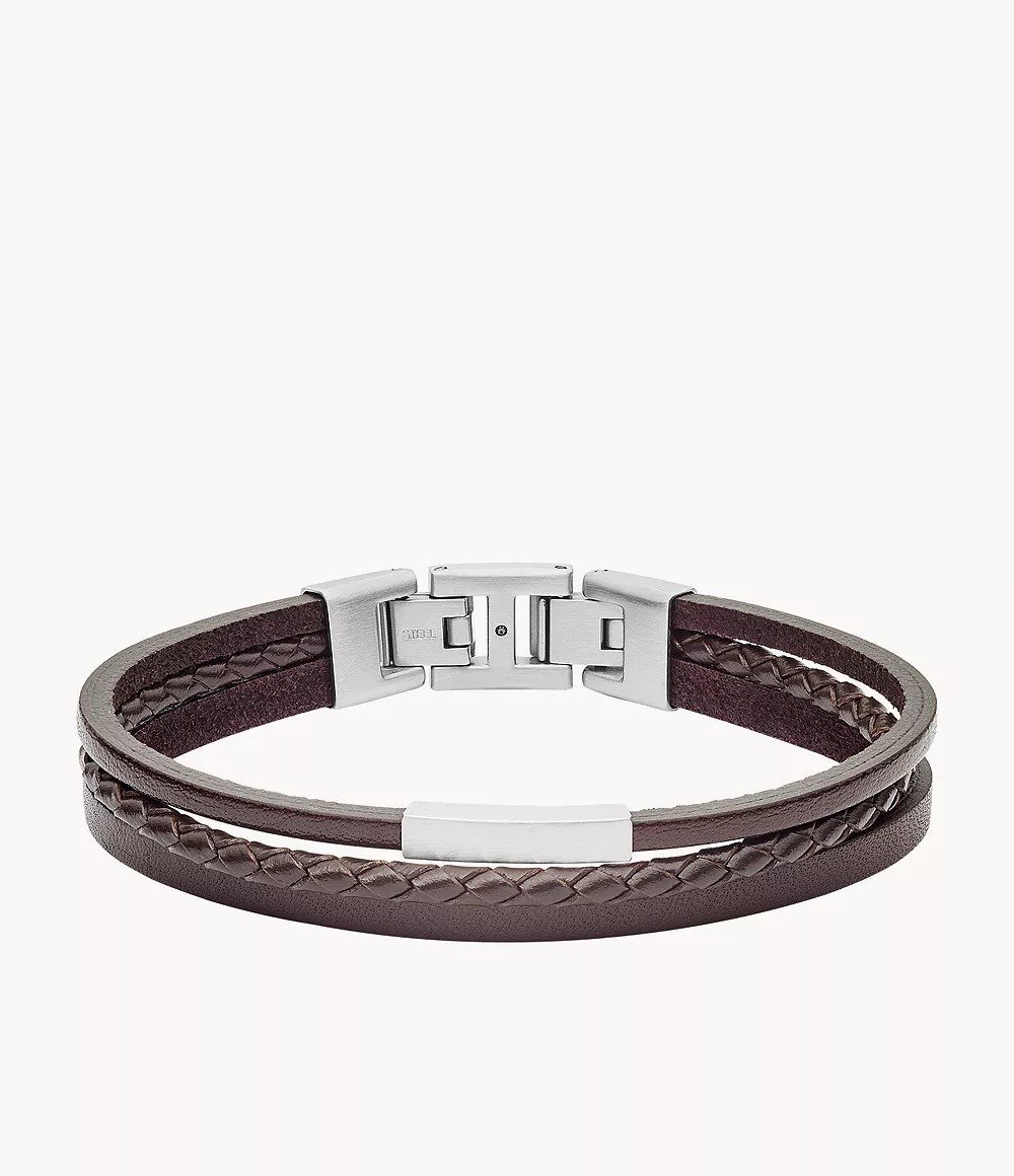 Black Multi-Strand Leather Bracelet