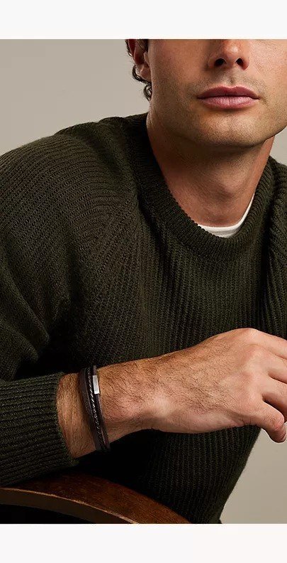 Black Multi-Strand Leather Bracelet