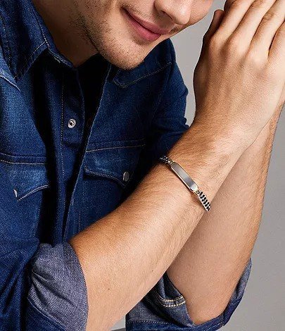 Ellis Two-Tone Stainless Steel ID Bracelet
