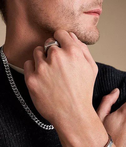 Harlow Linear Texture Chain Stainless Steel Necklace