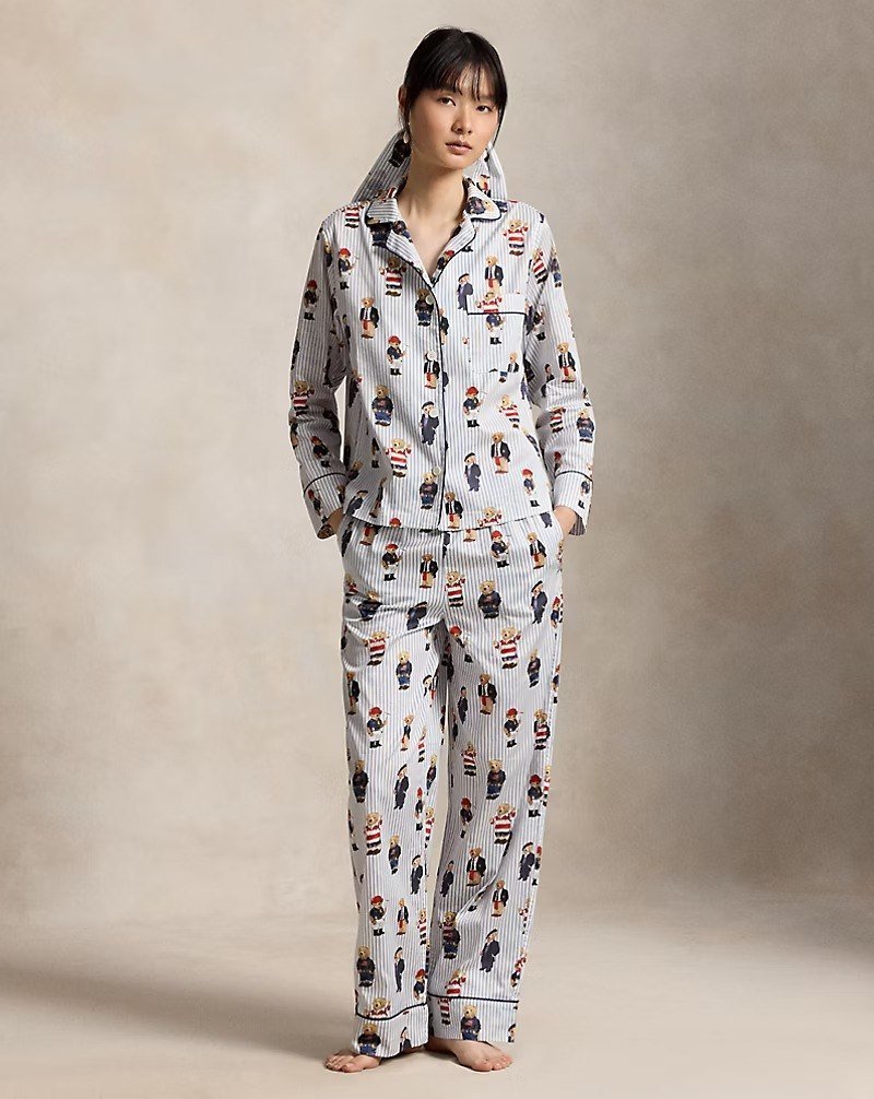 Polo Bear Cotton Sateen Pajama Set