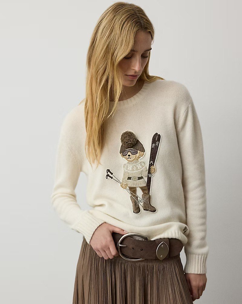 Holiday Polo Bear Cashmere Sweater