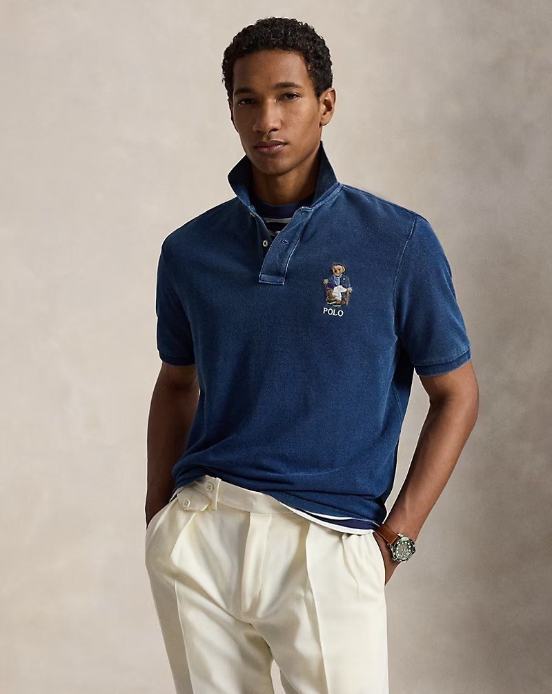 Classic Fit Polo Bear Mesh Polo Shirt