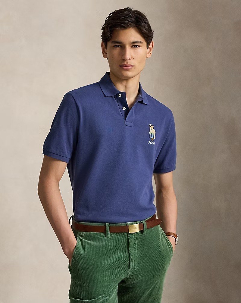 Classic Fit Polo Bear Mesh Polo Shirt