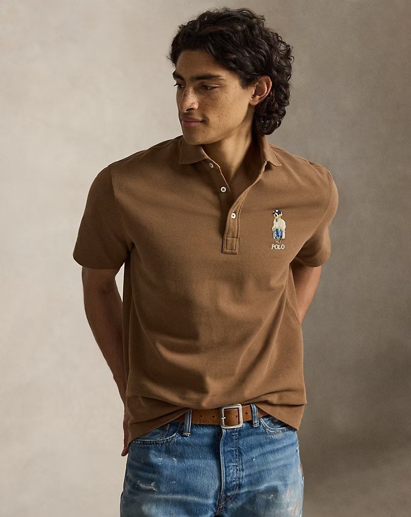 Classic Fit Polo Bear Mesh Polo Shirt