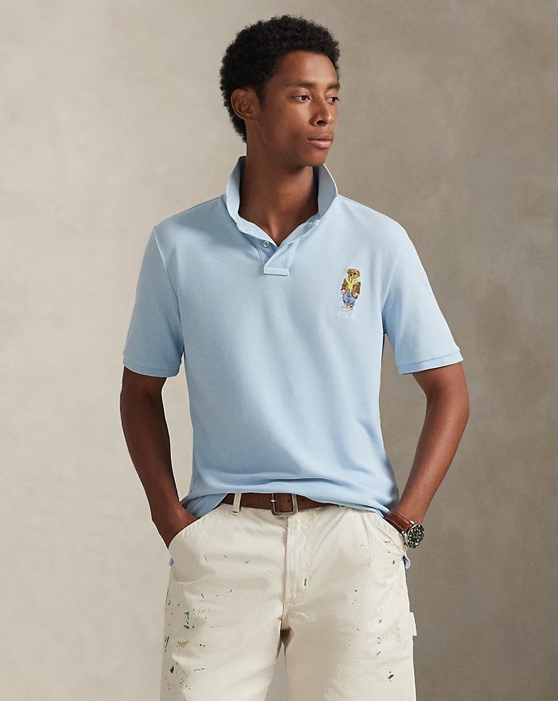 Classic Fit Polo Bear Mesh Polo Shirt