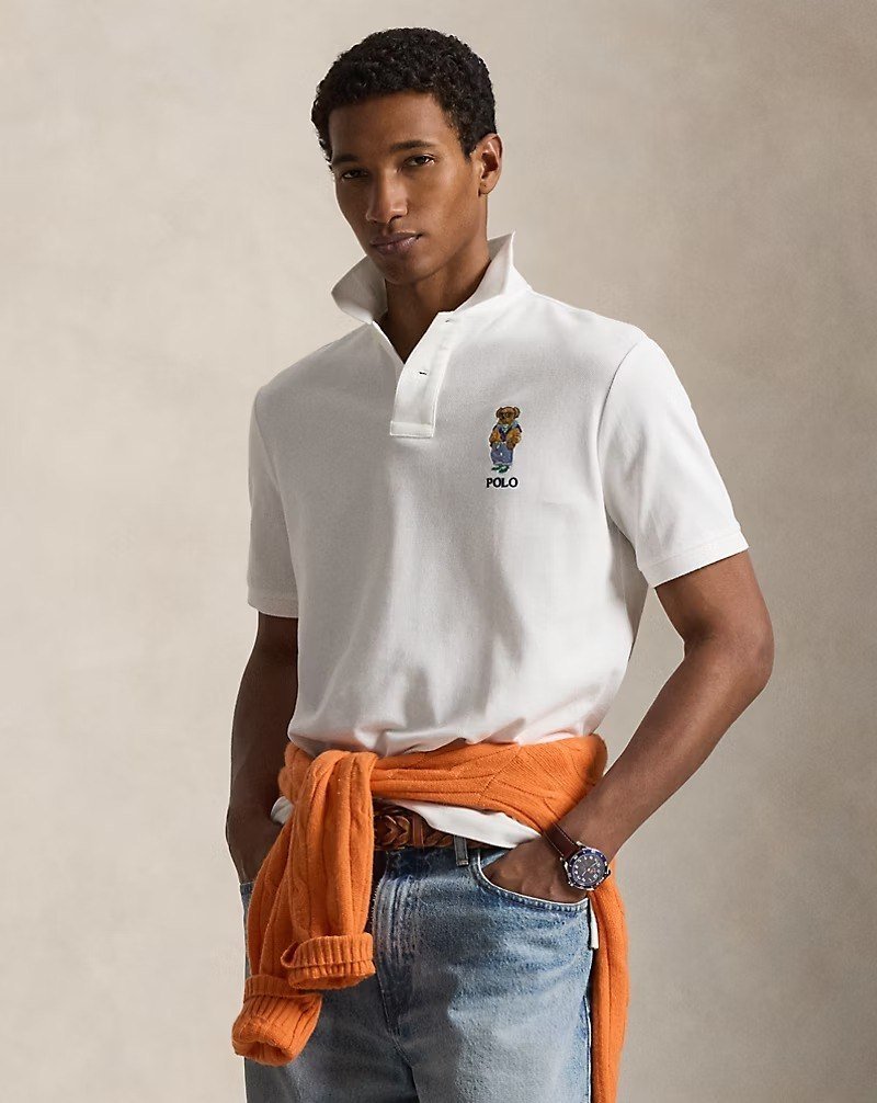 Classic Fit Polo Bear Mesh Polo Shirt