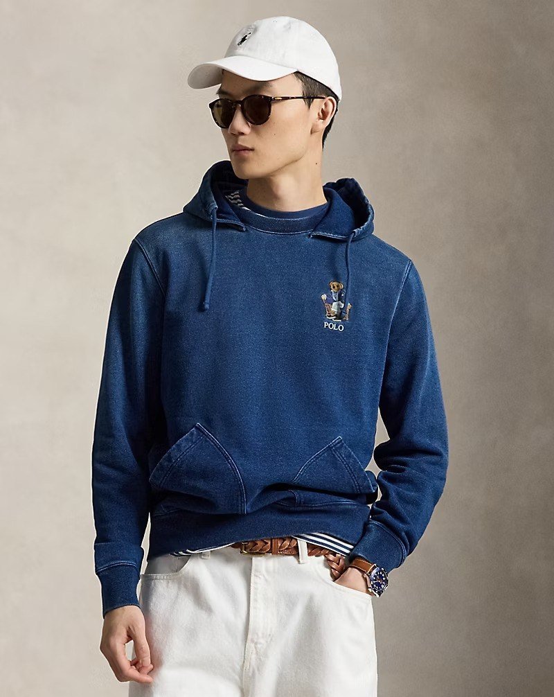 Polo Bear Indigo Terry Hoodie