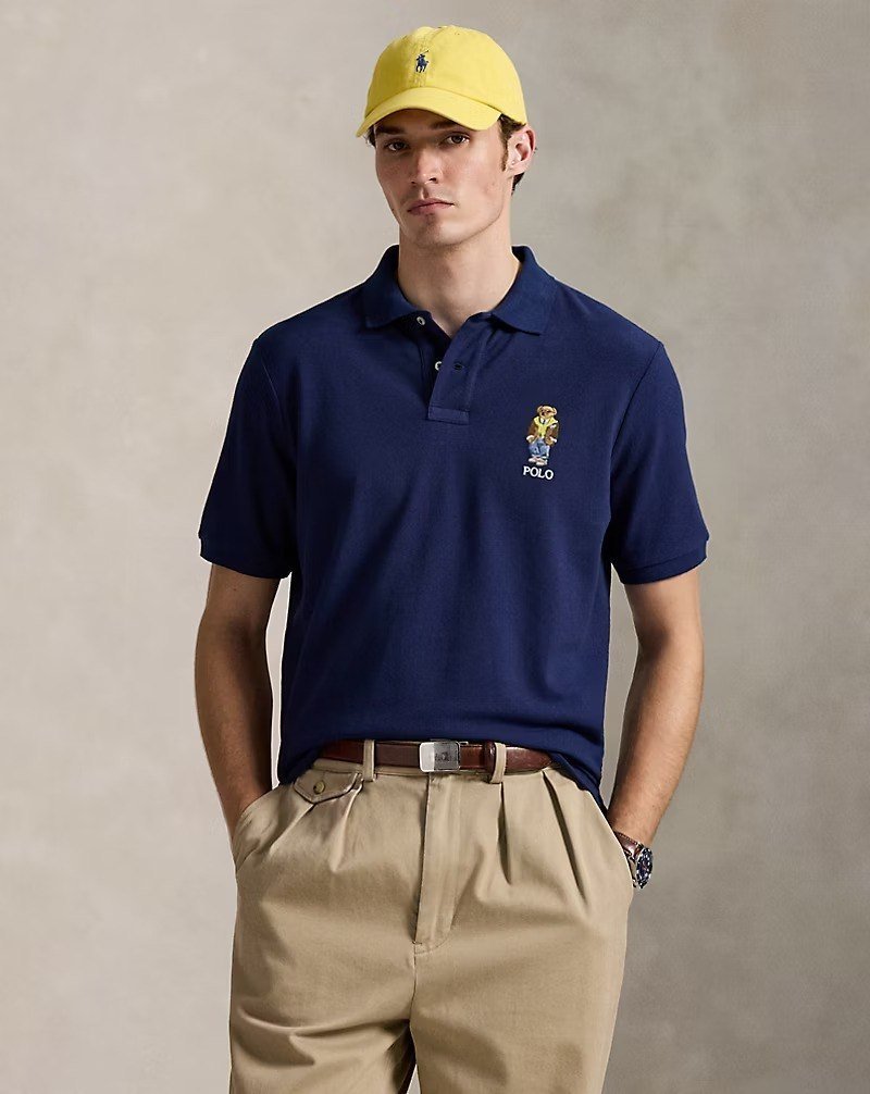 Classic Fit Polo Bear Mesh Polo Shirt