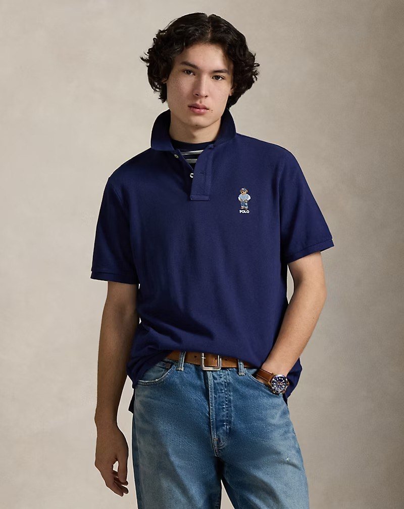 Classic Fit Polo Bear Mesh Polo Shirt