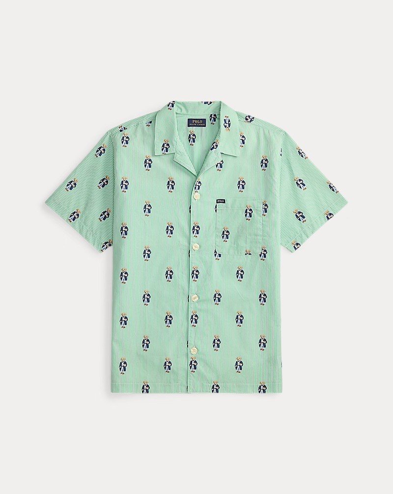 Polo Bear Striped Pajama Shirt
