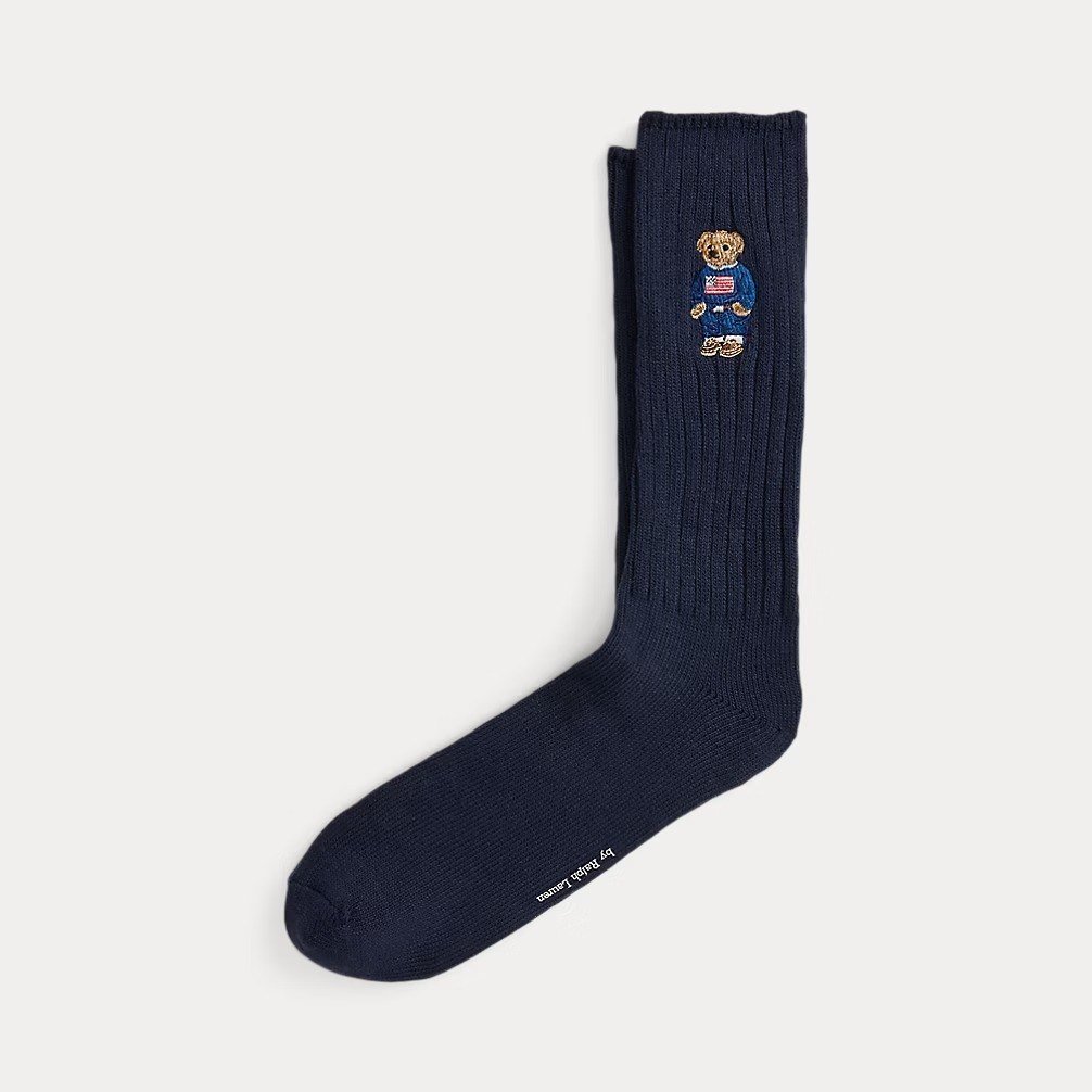 Polo Bear Cotton-Blend Crew Socks
