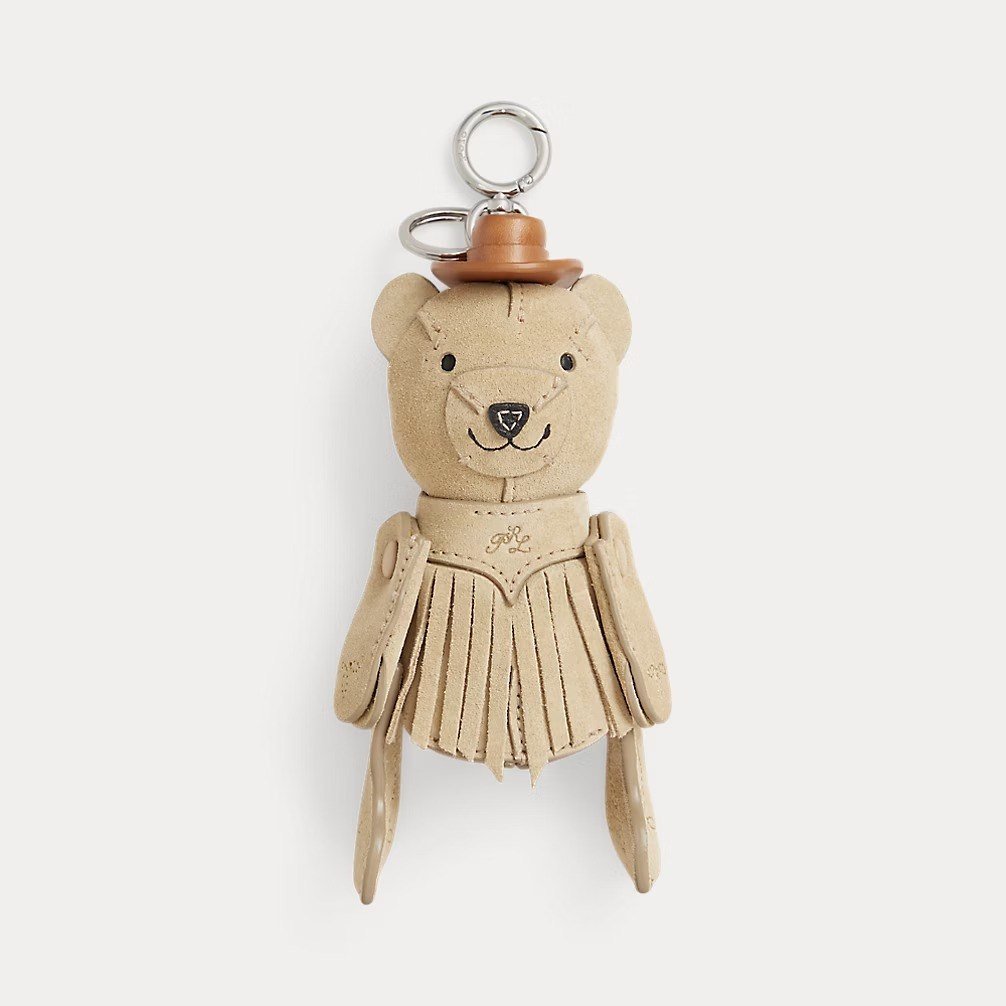 Western Polo Bear Leather Bag Charm